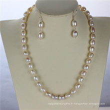 9mm Grade a Snh Real 925silver Pearl Set